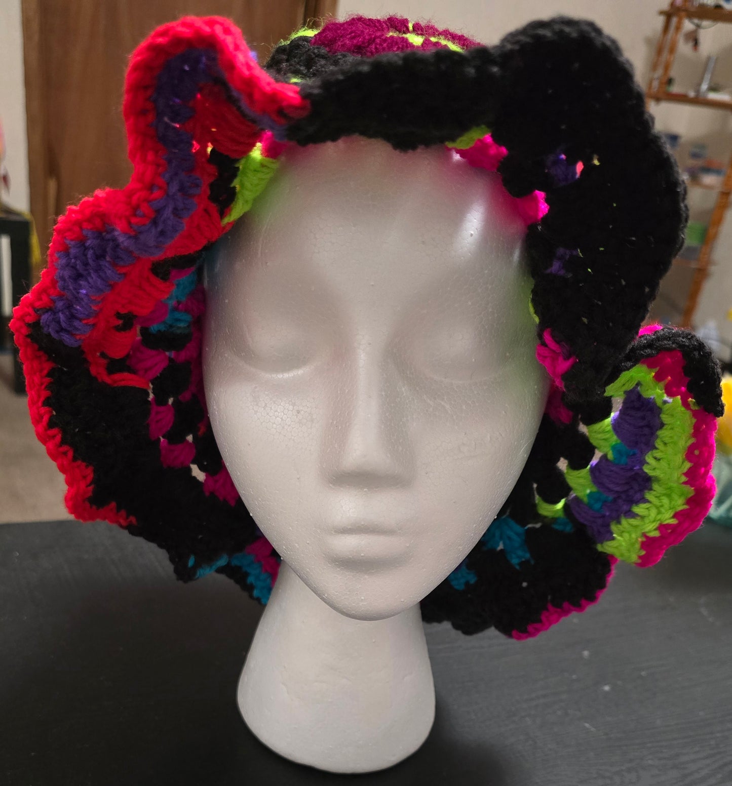 Crochet granny square bucket hats