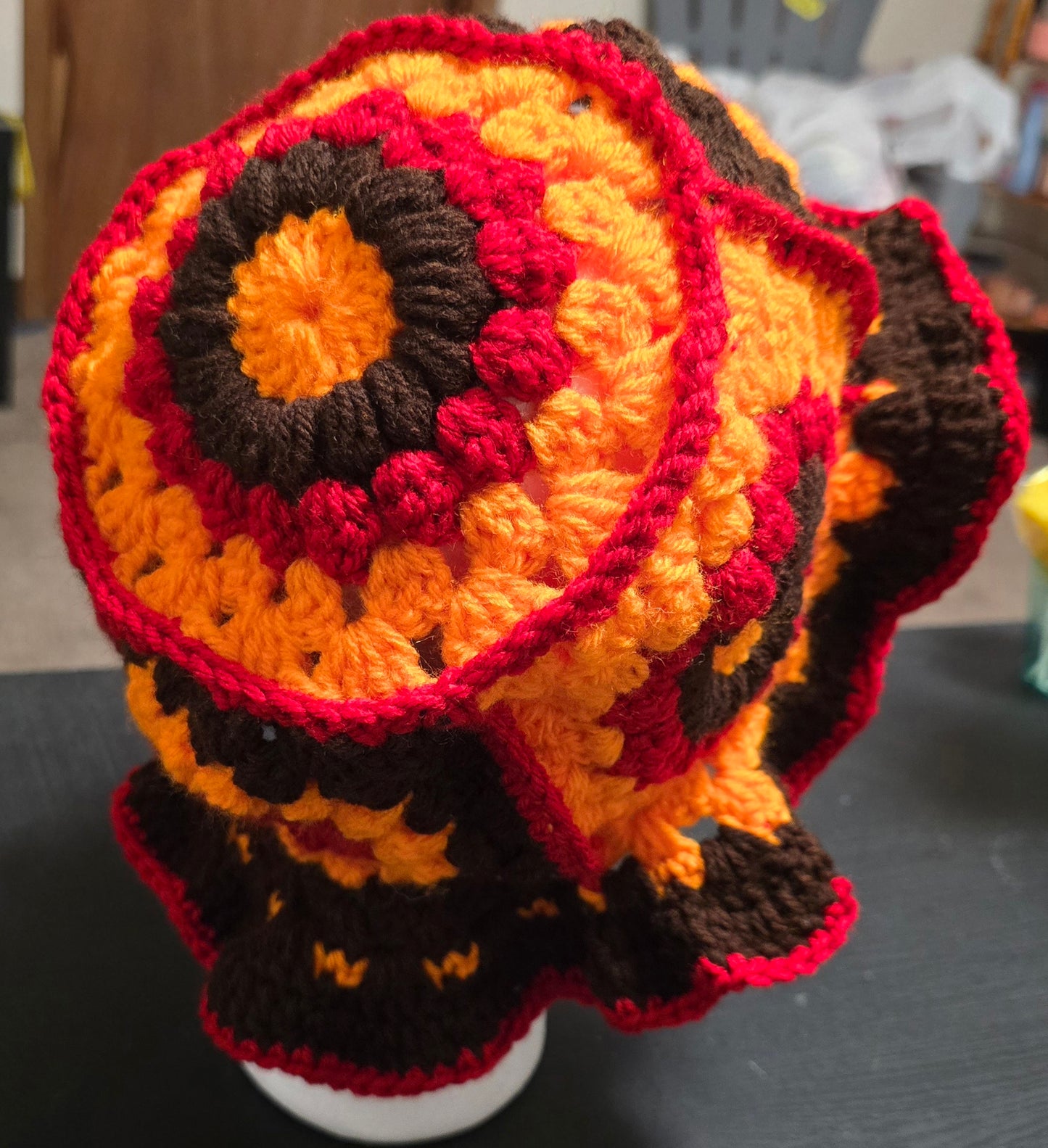 Crochet granny square bucket hats
