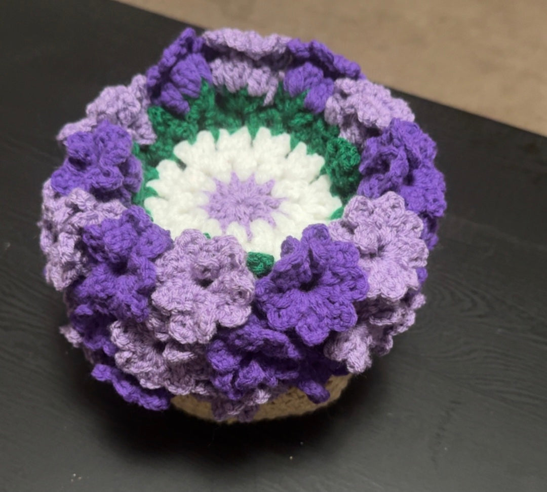 Crochet flower pot/coasters