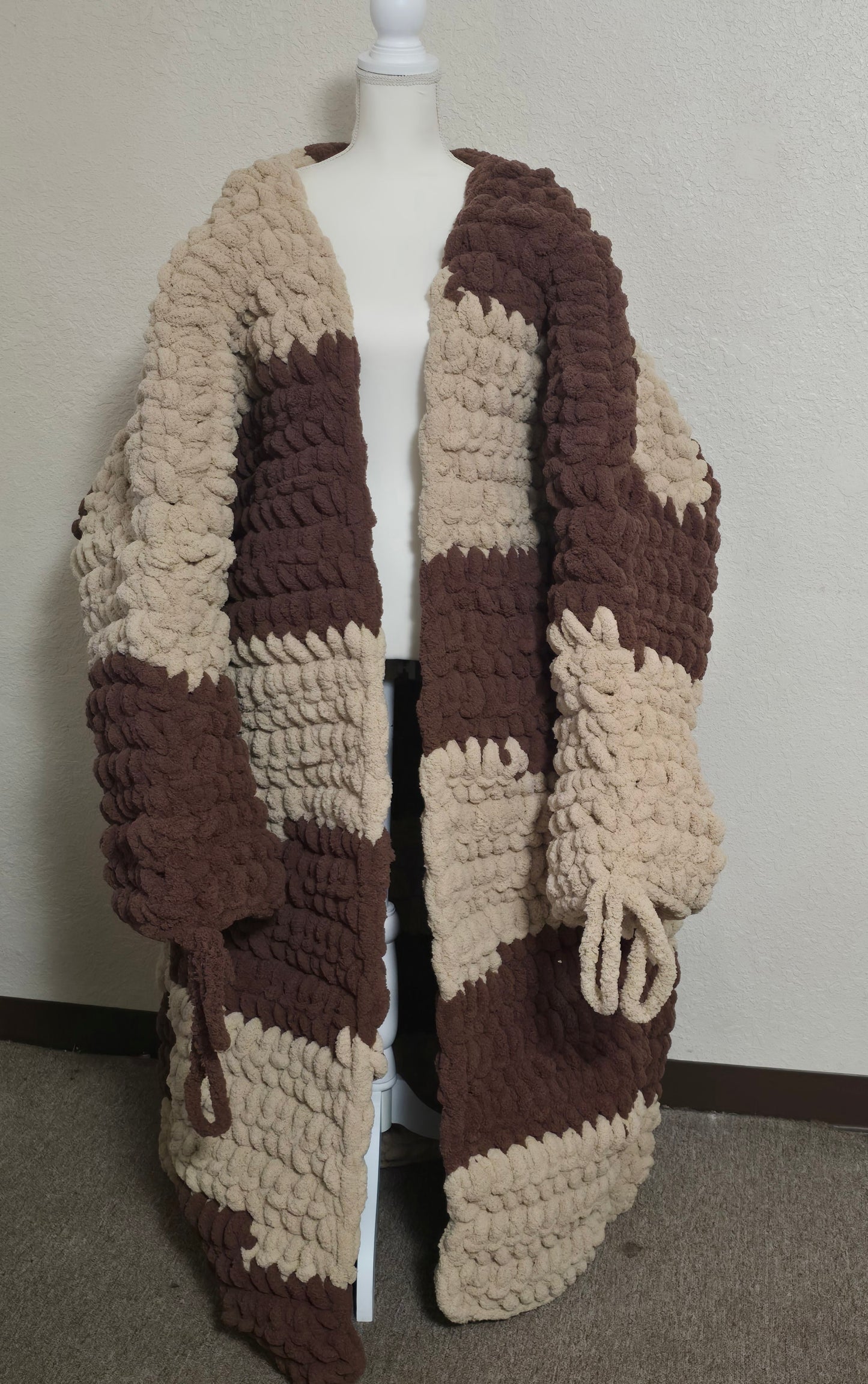 Oversize crochet duster