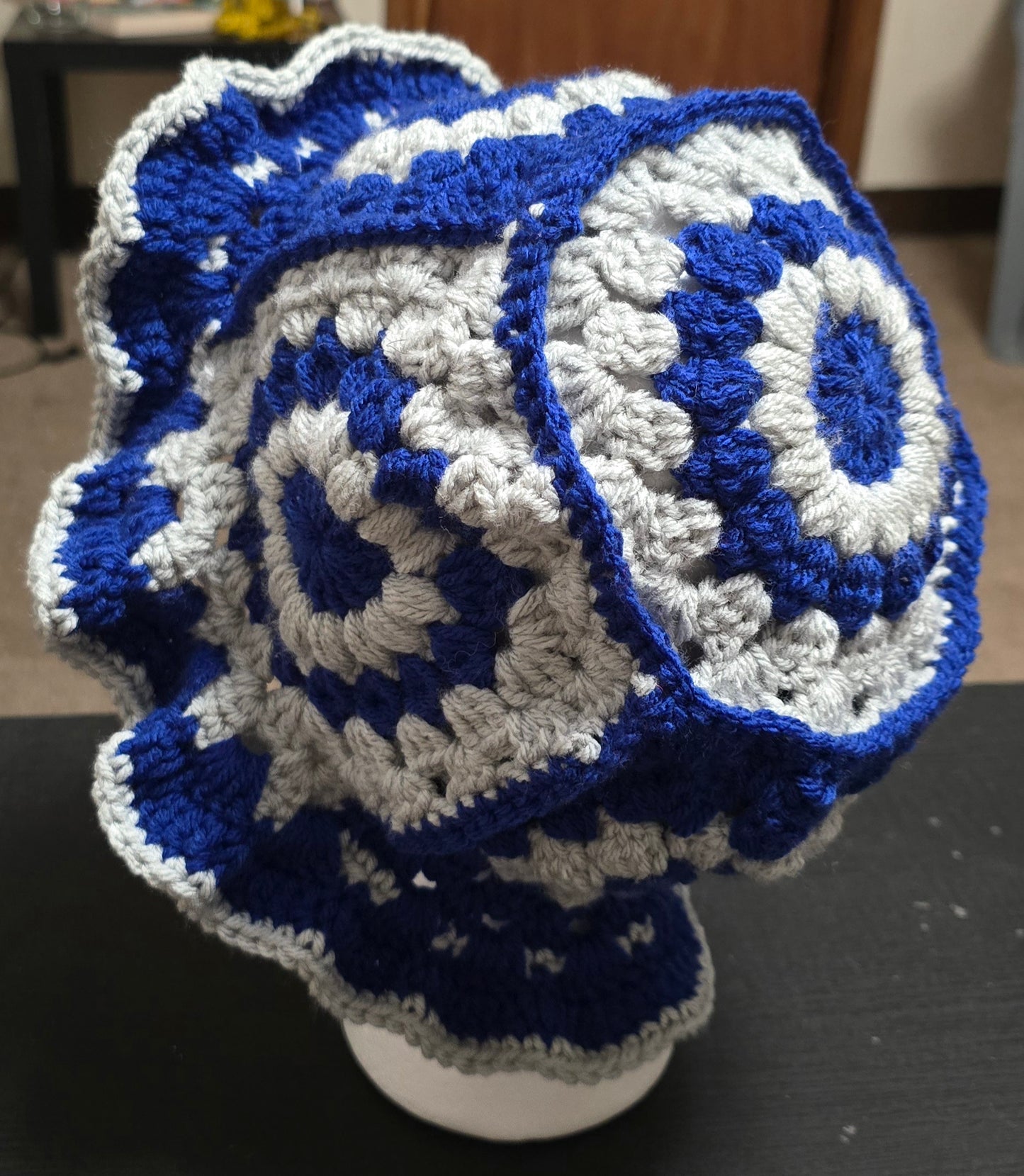 Crochet granny square bucket hats