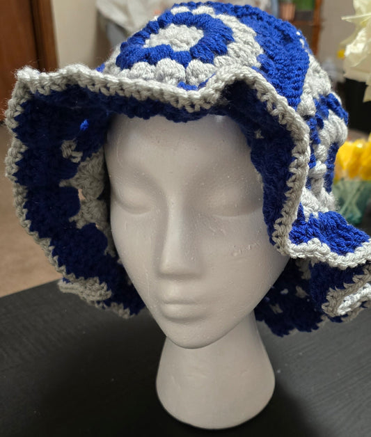 Crochet granny square bucket hats